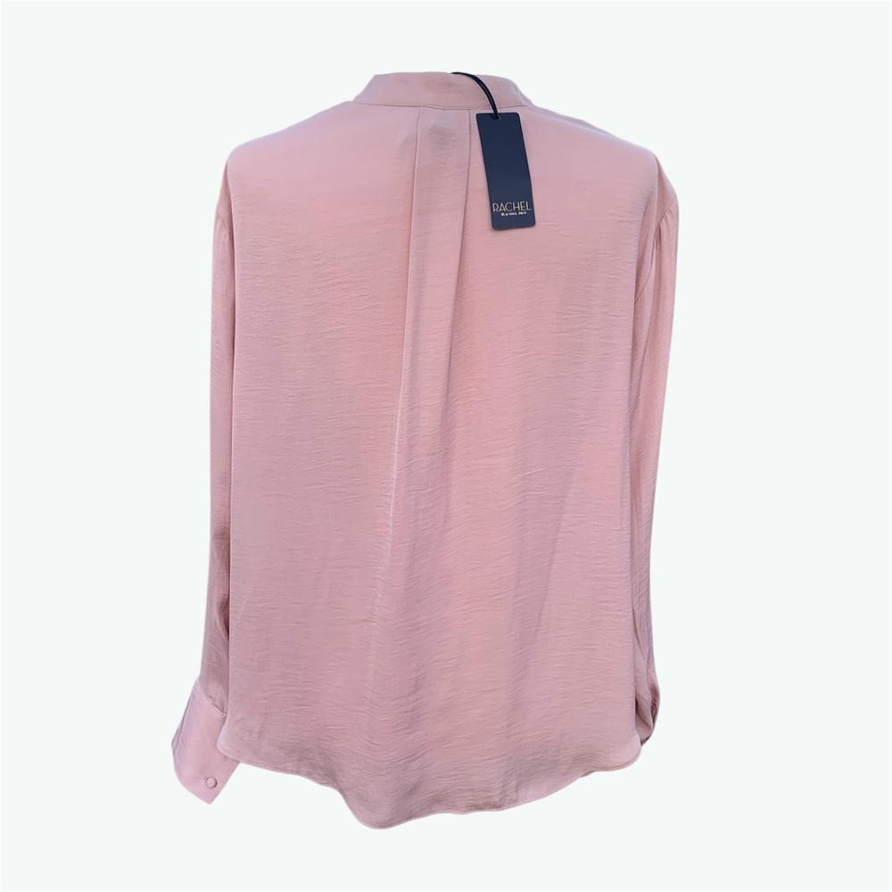 RACHEL Rachel Roy Silky Light Pink V-Neck Long Sleeve Blouse ~ Women’s XL - Picture 3 of 8